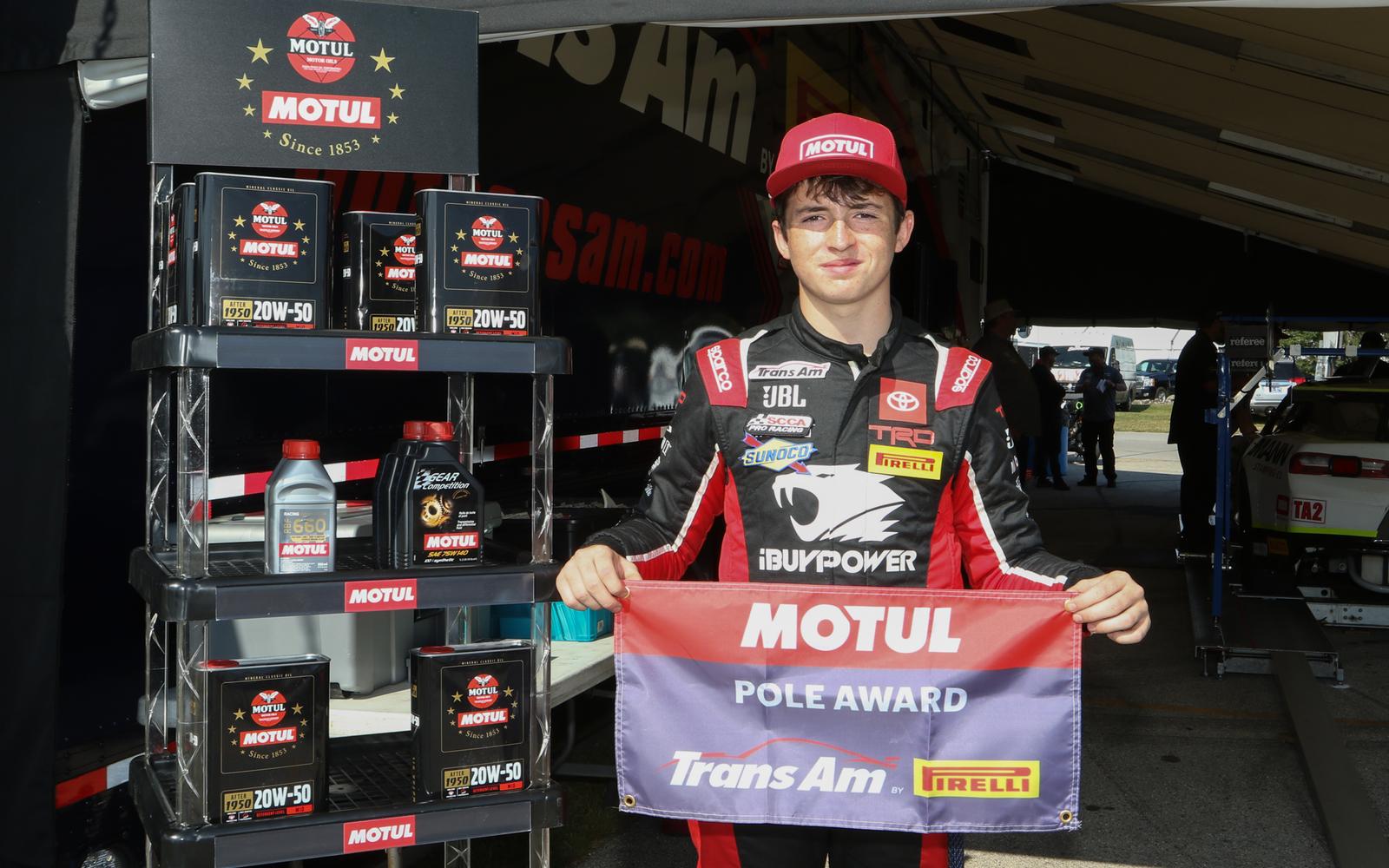 Brent Crews Becomes Youngest Trans Am Driver to Win Motul Pole Award, Breaks Track Record at Road America